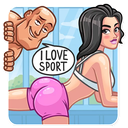 Sticker tagged text:I love sports