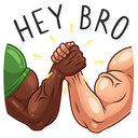 Sticker tagged text:hey bro, bro