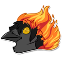 Sticker tagged burning