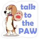 Sticker tagged talk to the PAW, talk to the hand