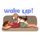 Sticker tagged wake up!