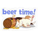 Sticker tagged beer time!