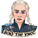 Sticker tagged text: bend the knee