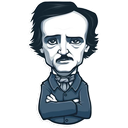 Sticker tagged Edgar Allan Poe