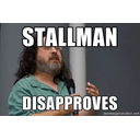 Sticker tagged stallman disapproves