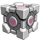 Sticker tagged companion cube