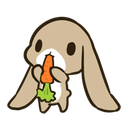 Sticker tagged carrot, eating