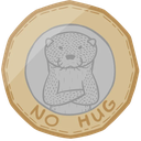 Sticker tagged 0€, text: no hug