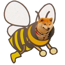 Sticker tagged bee, doge, cute, dog, doggo, funny