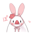 Sticker tagged ears, girly, blushing, japanese, pink, blush, head dress, flower, cute